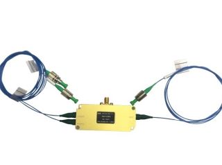 Two-way output fiber optic acousto-optic modulator series